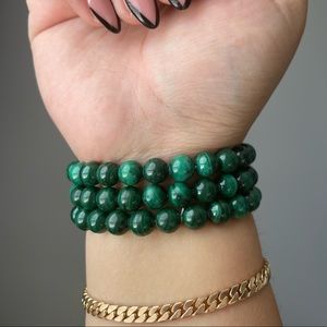 ONE 8mm grade AA malachite bracelet